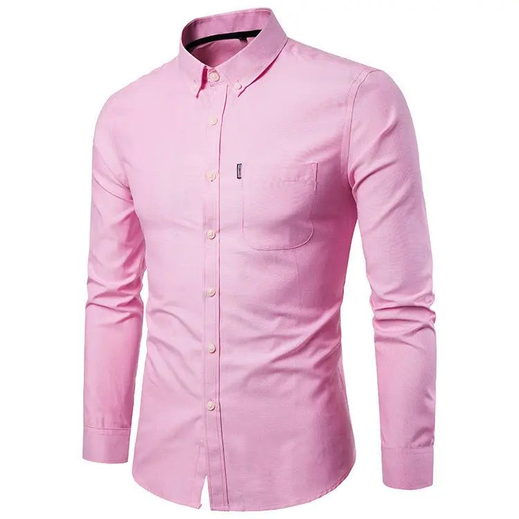 Men S Shirts Korean Men Slim Long Sleeve Dress Shirt MyQualityproduct.shop