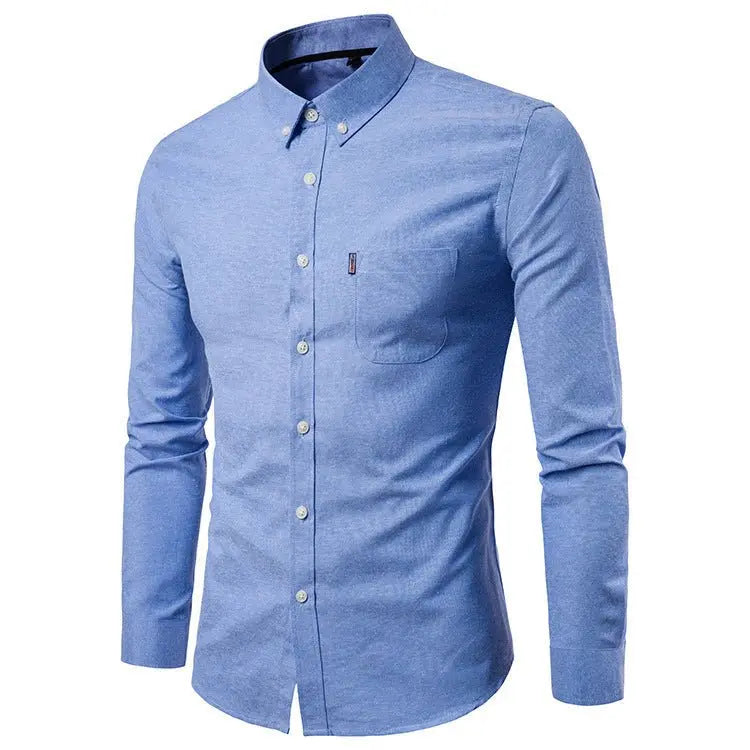 Men S Shirts Korean Men Slim Long Sleeve Dress Shirt MyQualityproduct.shop