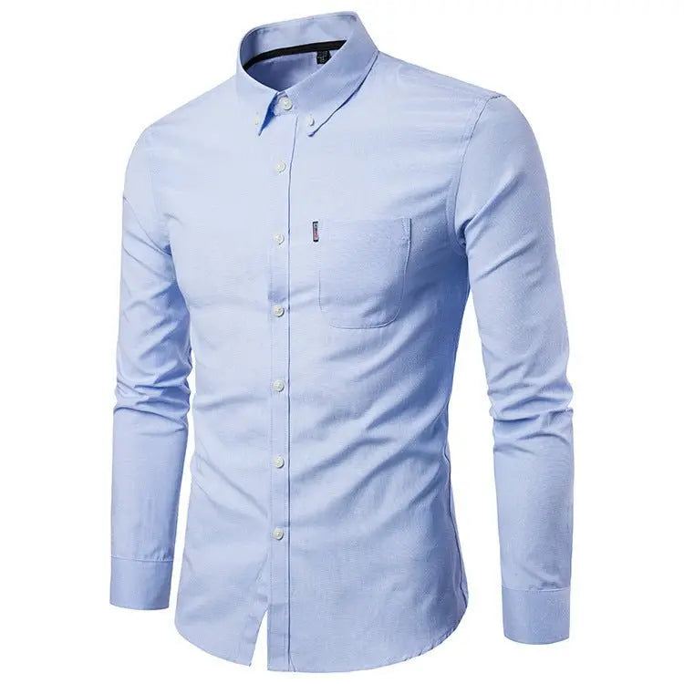 Men S Shirts Korean Men Slim Long Sleeve Dress Shirt MyQualityproduct.shop