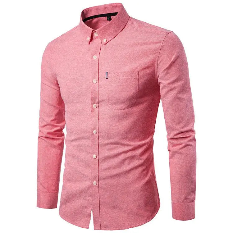 Men S Shirts Korean Men Slim Long Sleeve Dress Shirt MyQualityproduct.shop