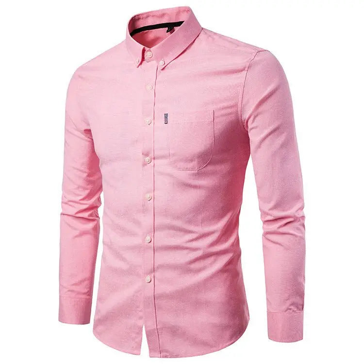 Men S Shirts Korean Men Slim Long Sleeve Dress Shirt MyQualityproduct.shop