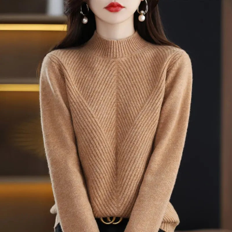 New Autumn And Winter Sweaters Women's Half Turtleneck MyQualityproduct.shop