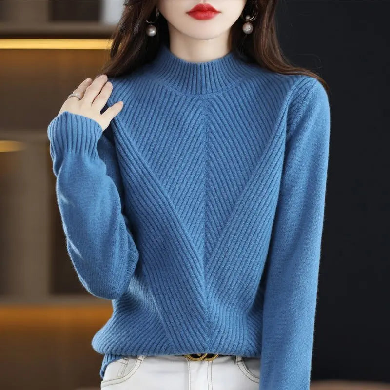 New Autumn And Winter Sweaters Women's Half Turtleneck MyQualityproduct.shop