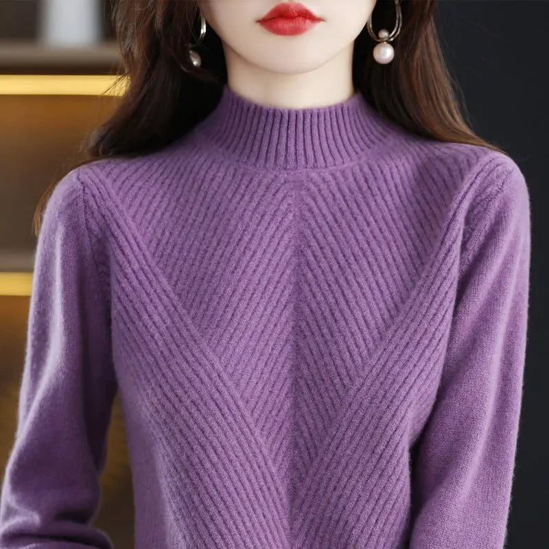 New Autumn And Winter Sweaters Women's Half Turtleneck MyQualityproduct.shop