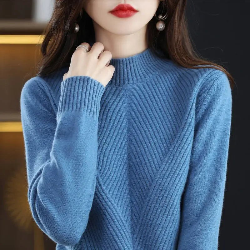 New Autumn And Winter Sweaters Women's Half Turtleneck MyQualityproduct.shop