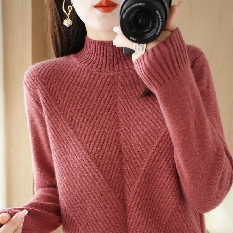 New Autumn And Winter Sweaters Women's Half Turtleneck MyQualityproduct.shop