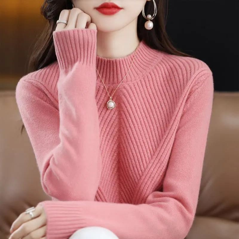 New Autumn And Winter Sweaters Women's Half Turtleneck MyQualityproduct.shop