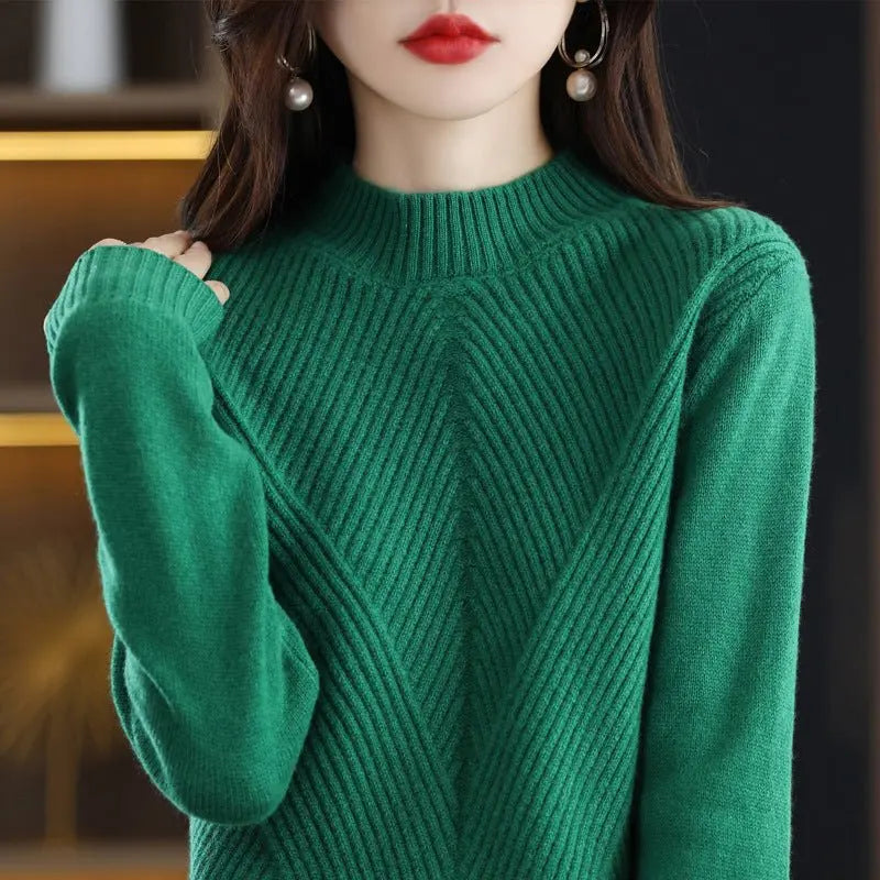 New Autumn And Winter Sweaters Women's Half Turtleneck MyQualityproduct.shop