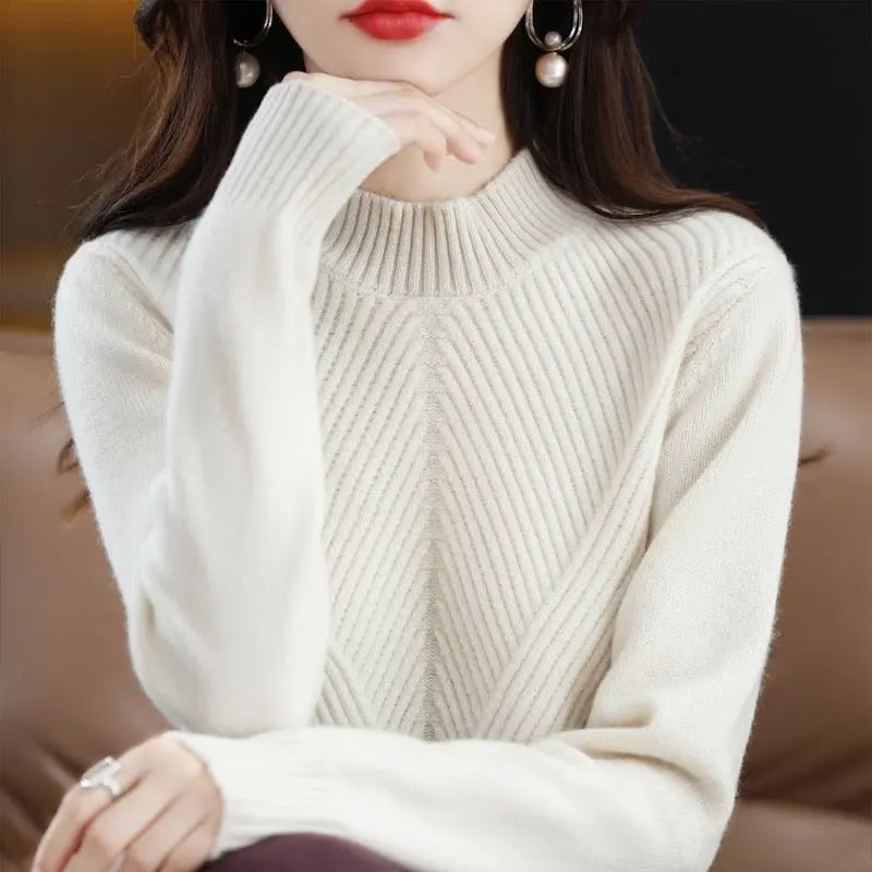 New Autumn And Winter Sweaters Women's Half Turtleneck MyQualityproduct.shop