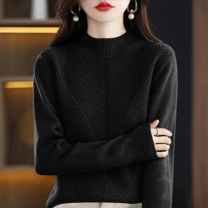 New Autumn And Winter Sweaters Women's Half Turtleneck MyQualityproduct.shop