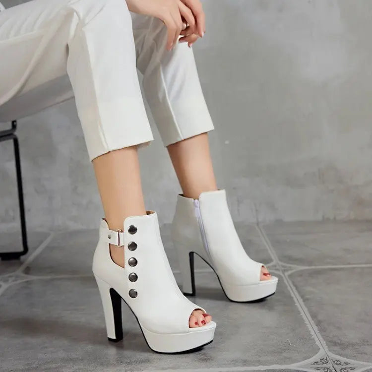 New White Ladies Platform Zipper Shoe Sexy High Heel Fish MyQualityproduct.shop