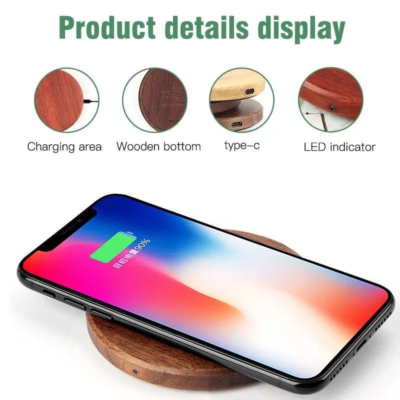 Ongoo Slim Wooden Wireless Chargers Headphone Mobile Ph MyQualityproduct.shop