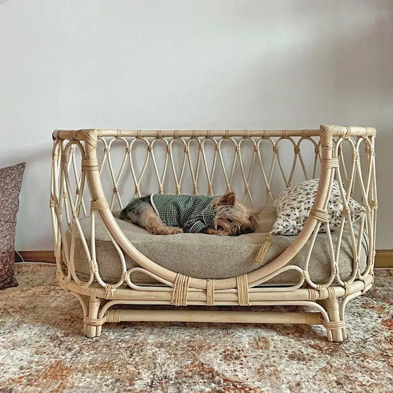 Pet Bed Handmade Rattan Woven Pet Bed Sofa For Dogs MyQualityproduct.shop