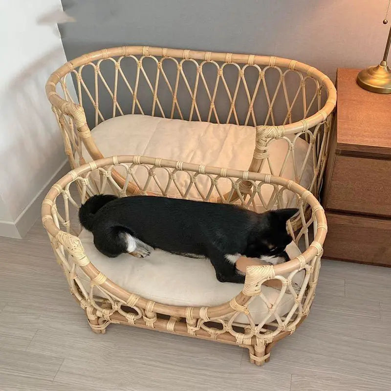 Pet Bed Handmade Rattan Woven Pet Bed Sofa For Dogs MyQualityproduct.shop