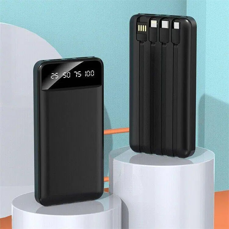 Portable Power Bank 10000mAh Power Bank - With 4 Built-in Cables Power Bank MyQualityproduct.shop