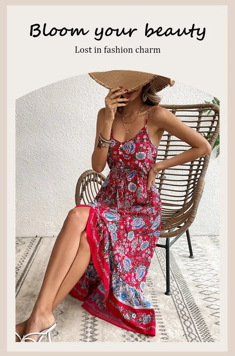 Printed Dress Sling Dress Women MyQualityproduct.shop