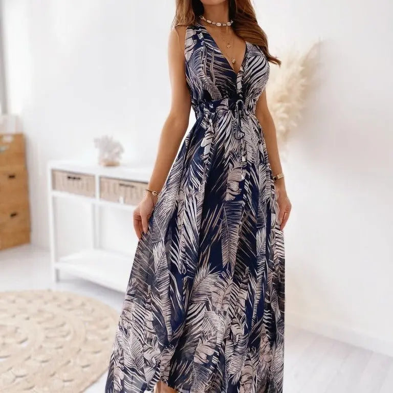 Printed Tie Dress Women MyQualityproduct.shop