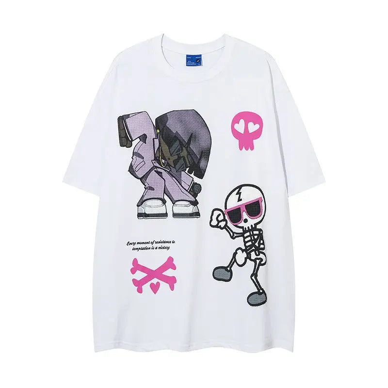 Skull Bone Cartoon Loose Top For Men MyQualityproduct.shop