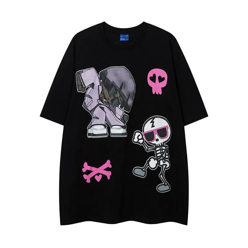 Skull Bone Cartoon Loose Top For Men MyQualityproduct.shop