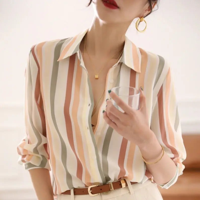 Striped Shirt Top For Women - MyQualityproduct.shop