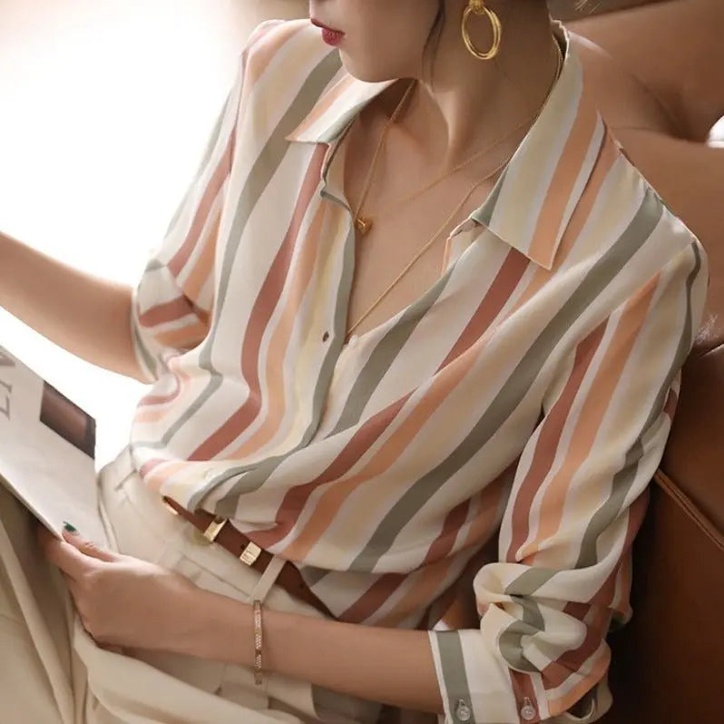 Striped Shirt Top For Women - MyQualityproduct.shop