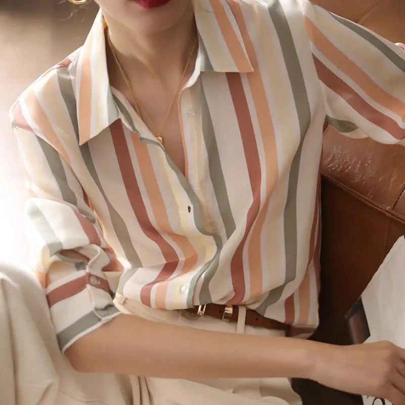 Striped Shirt Top For Women - MyQualityproduct.shop