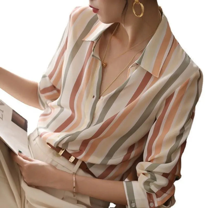 Striped Shirt Top For Women - MyQualityproduct.shop