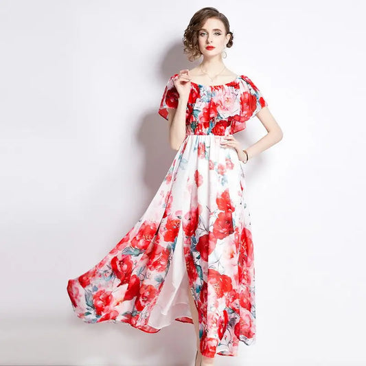 Summer Split Chiffon Dress Women MyQualityproduct.shop