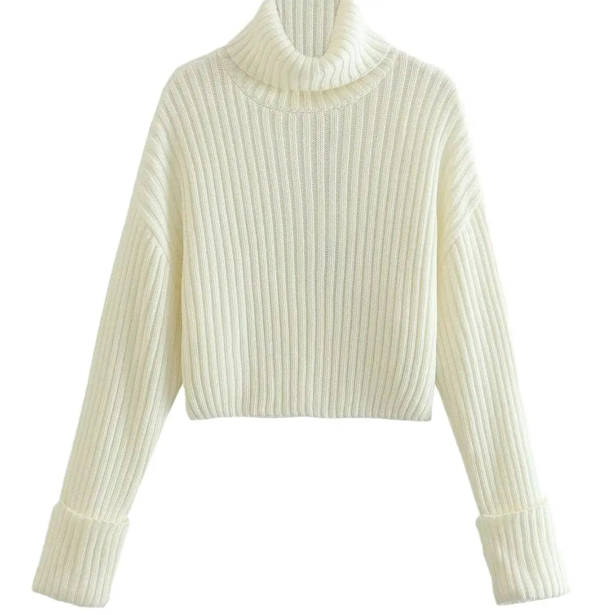 Turtleneck Sweaters Women's Clothing Striped Short Style MyQualityproduct.shop