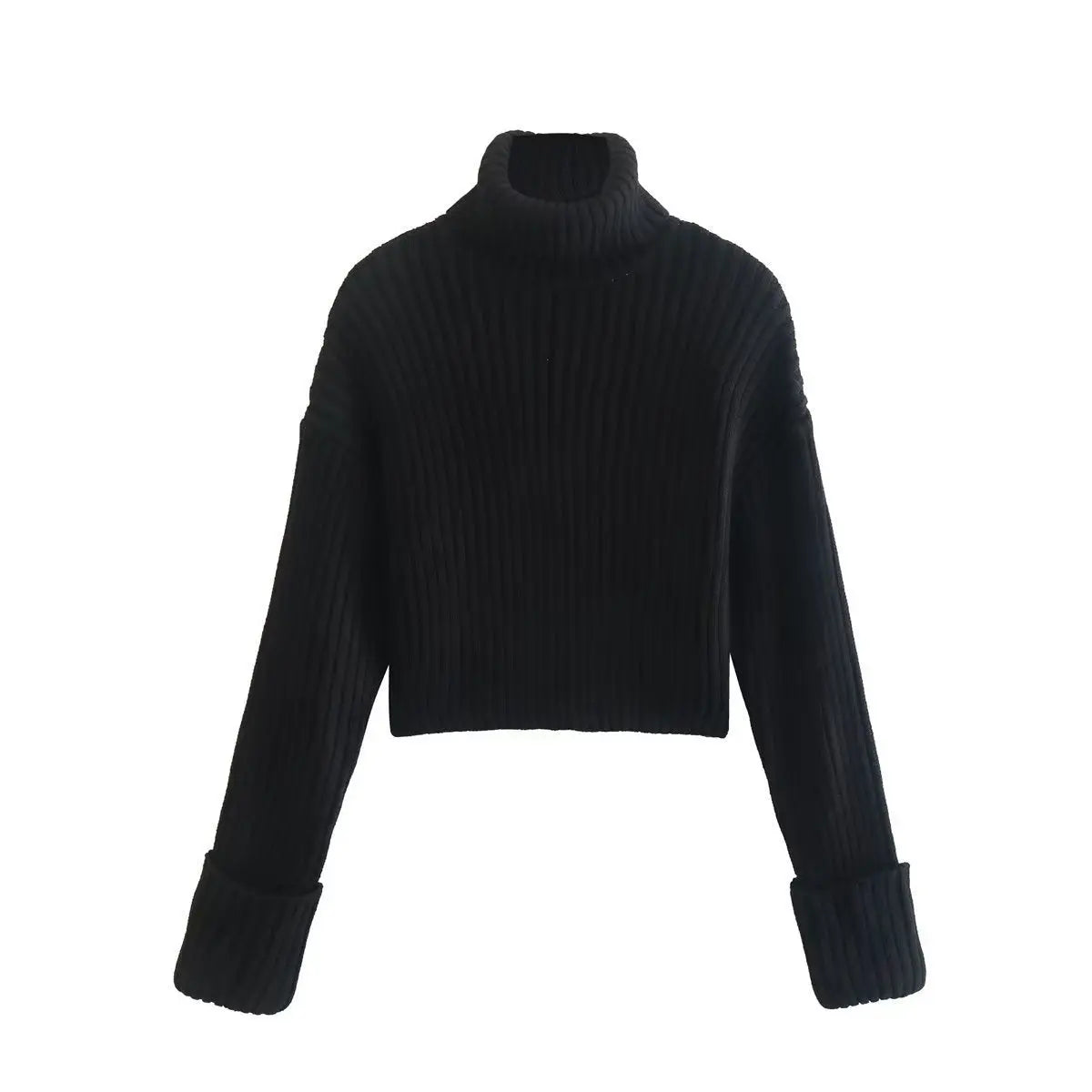 Turtleneck Sweaters Women's Clothing Striped Short Style MyQualityproduct.shop