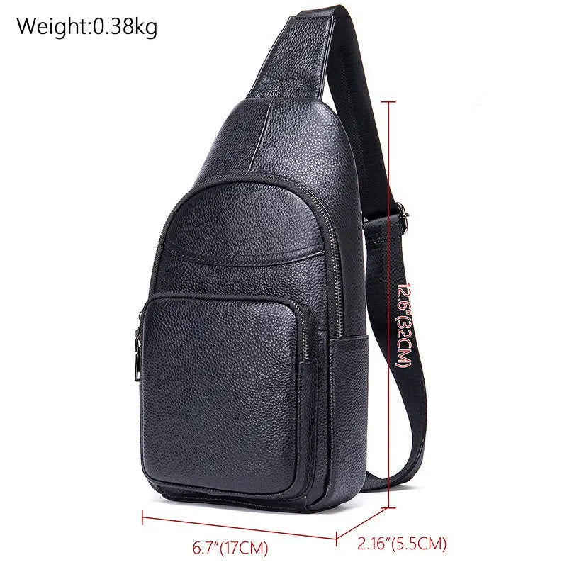 Waterproof Leather Chest Bag For Men MyQualityproduct.shop