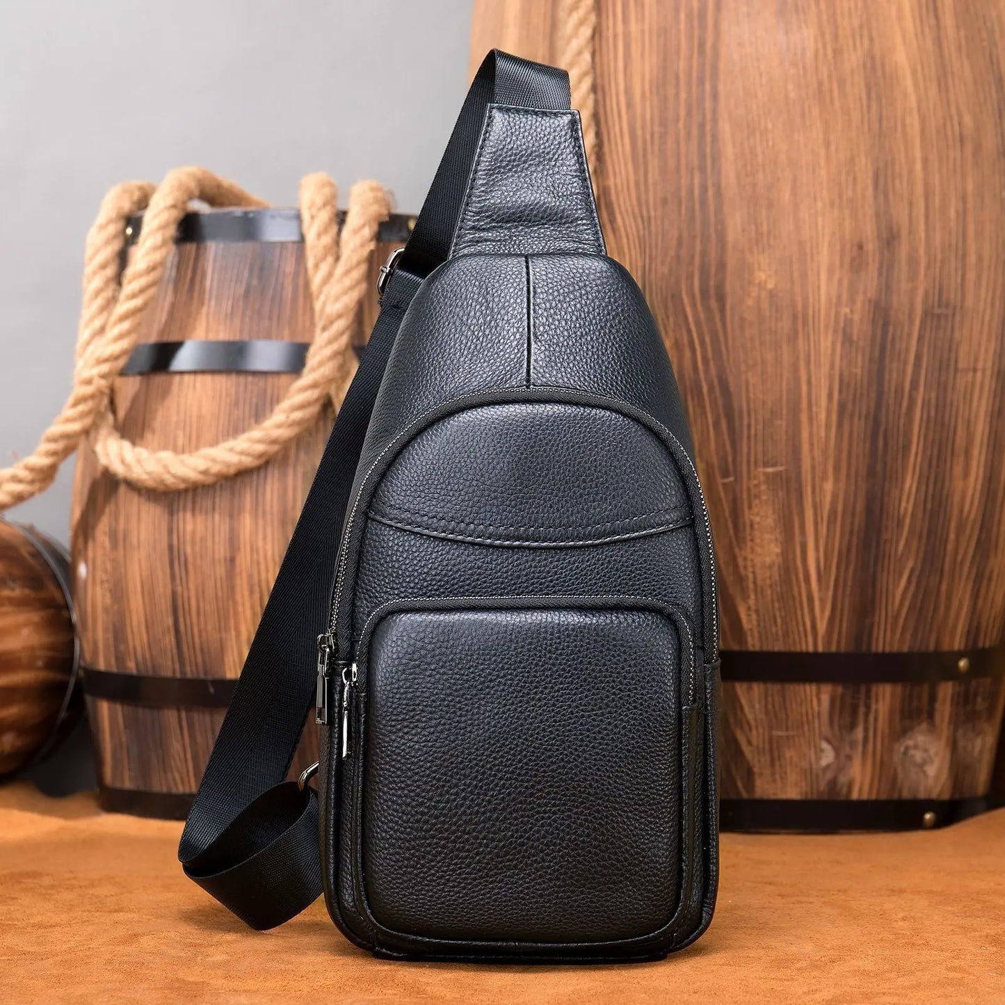 Waterproof Leather Chest Bag For Men MyQualityproduct.shop