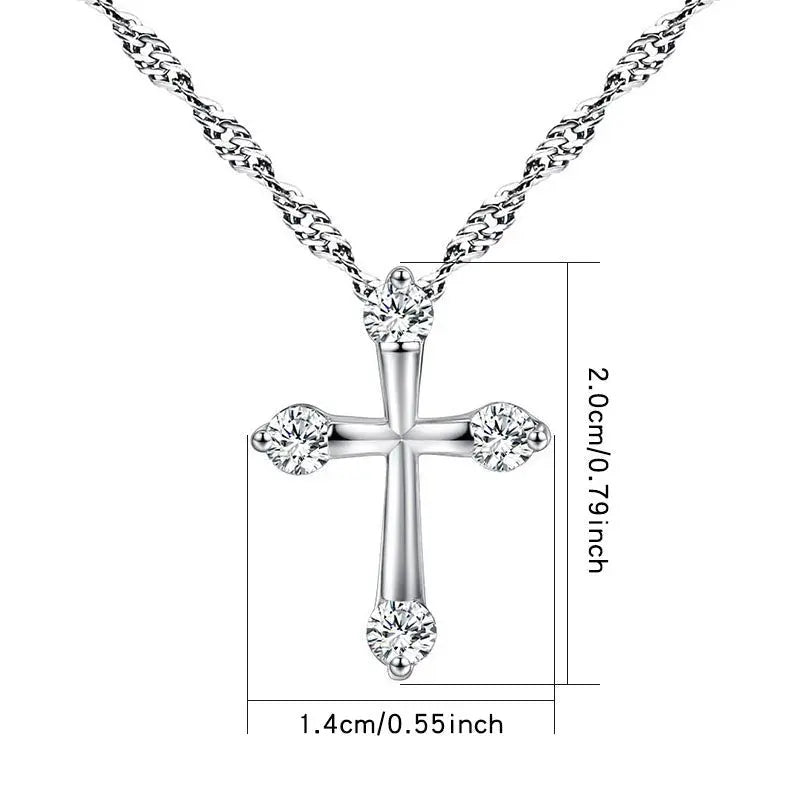 White Zircon Cross pendant, fashion with European and American style necklace accessories MyQualityproduct.shop