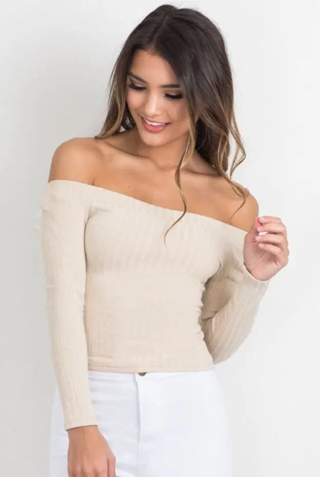 Women Off Shoulder Crop Top - MyQualityproduct.shop