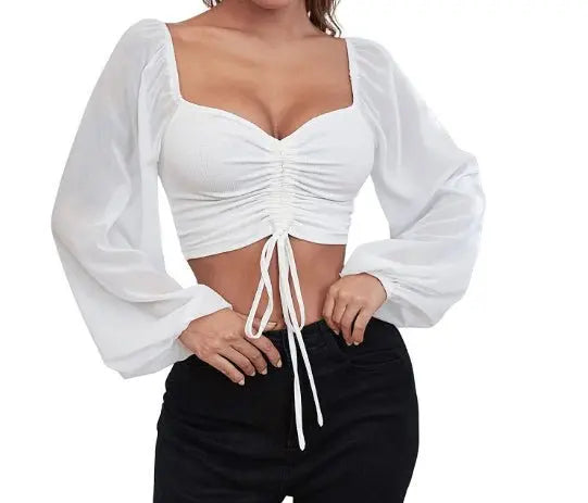 Women V-neck Mesh Sexy Top MyQualityproduct.shop