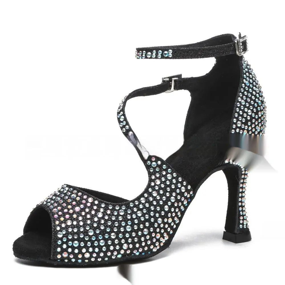 Women's Latin Dance Mid-high Heel Dance Shoe Women MyQualityproduct.shop